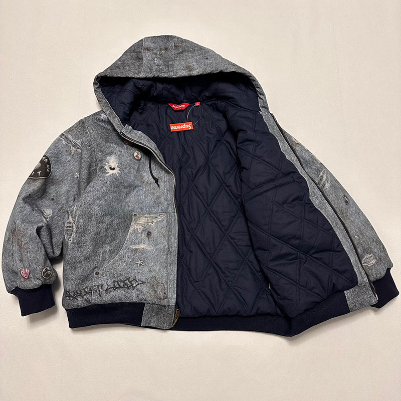 Supreme HJR Trompe L'oeil Hooded Work Jacket Blue
