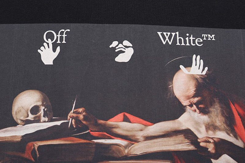 OFF-WHITE Oversized Caravaggio Saint Jerome Writing T-shirt Black