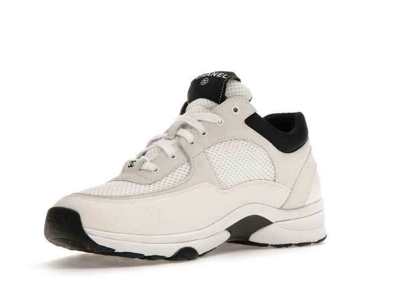 Chanel Low Top Trainer Suede White Black
