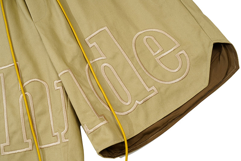 RHUDE Embroidered Twill Logo Short Beige