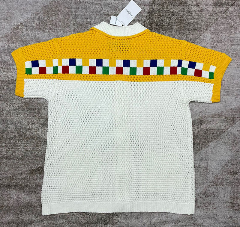 CASABLANCA Faux Crochet Set Shirt+Short White/Yellow