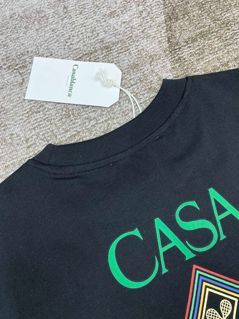 CASABLANCA Championship Diamond T-shirt Black