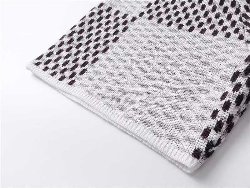Louis Vuitton Damier Knitted Short-Sleeved Crewneck White Black
