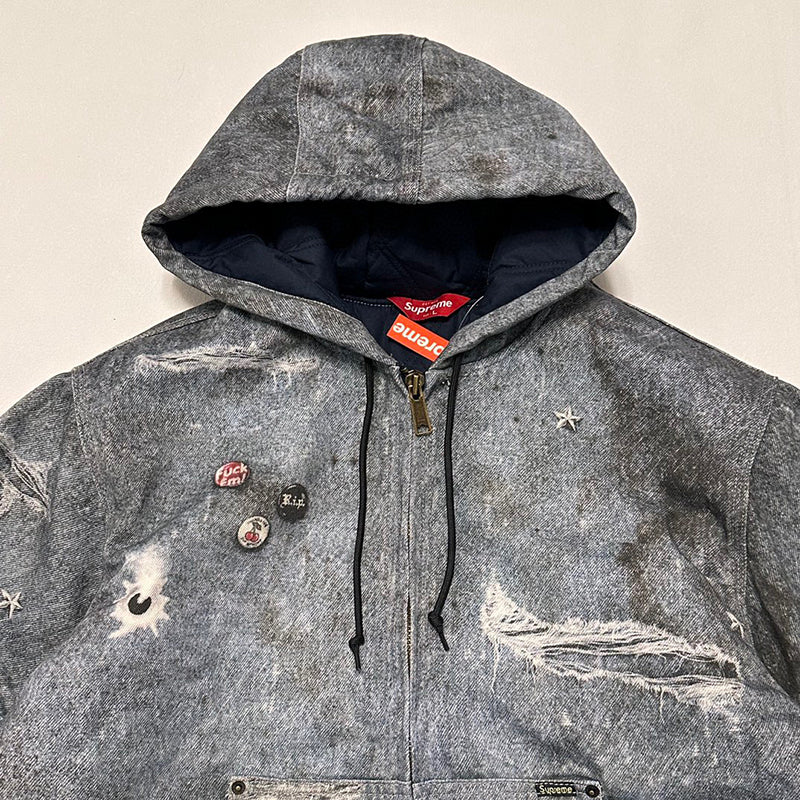 Supreme HJR Trompe L'oeil Hooded Work Jacket Blue