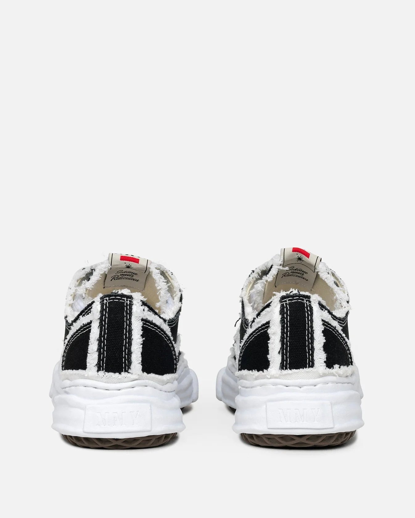 Maison Mihara Yasuhiro Peterson Overhanging Canvas Low Top in Black