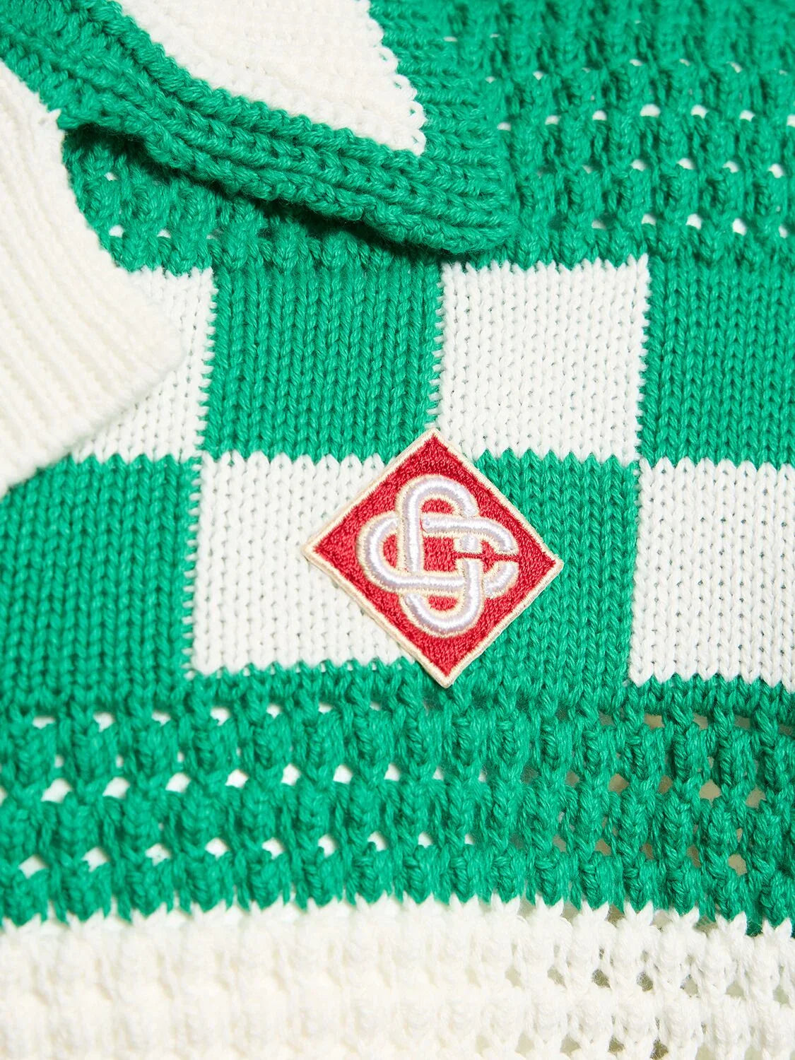 CASABLANCA Crochet-knit T Shirt & Shorts White Green