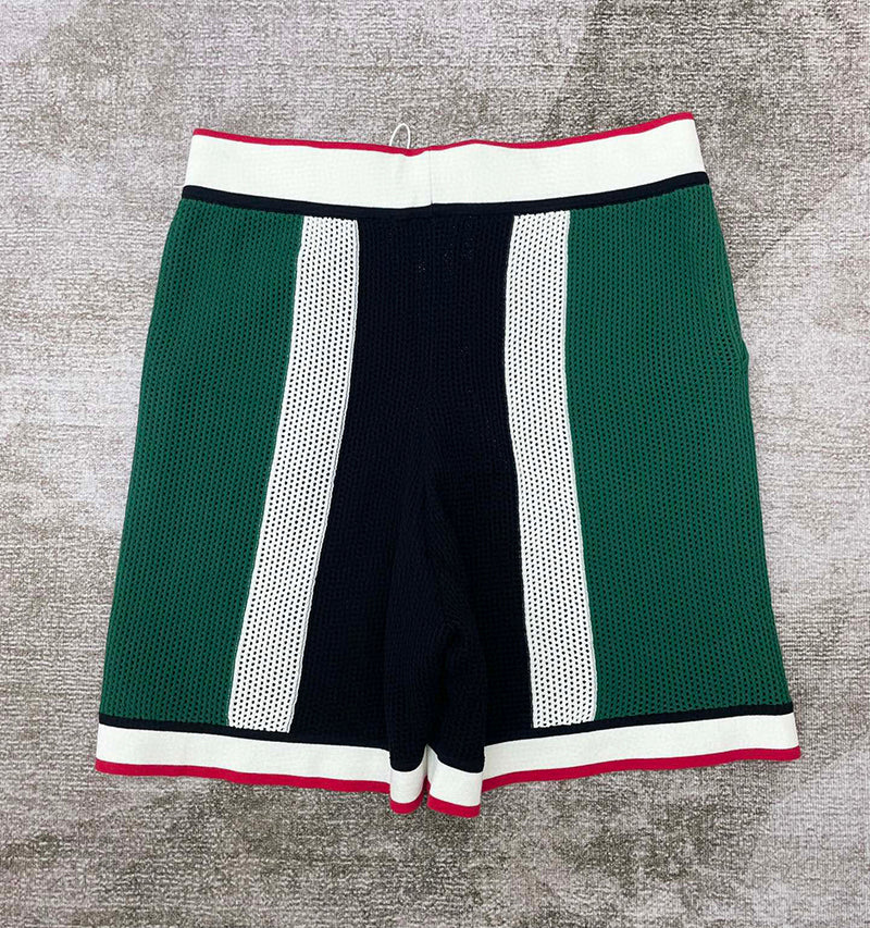 CASABLANCA Striped Mesh Set Shirt+Short Green/White