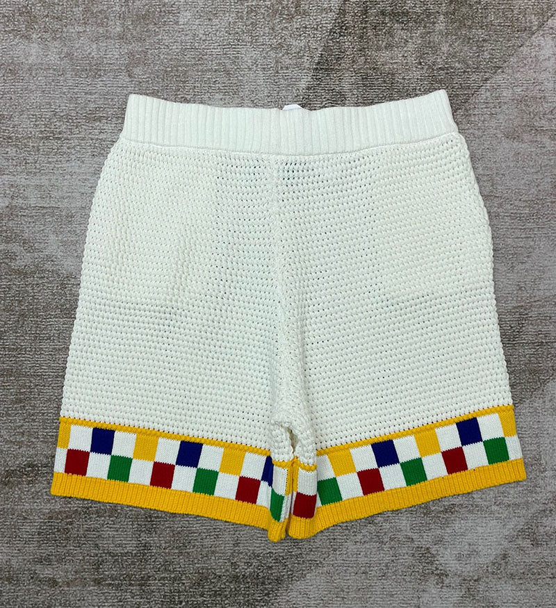 CASABLANCA Faux Crochet Set Shirt+Short White/Yellow