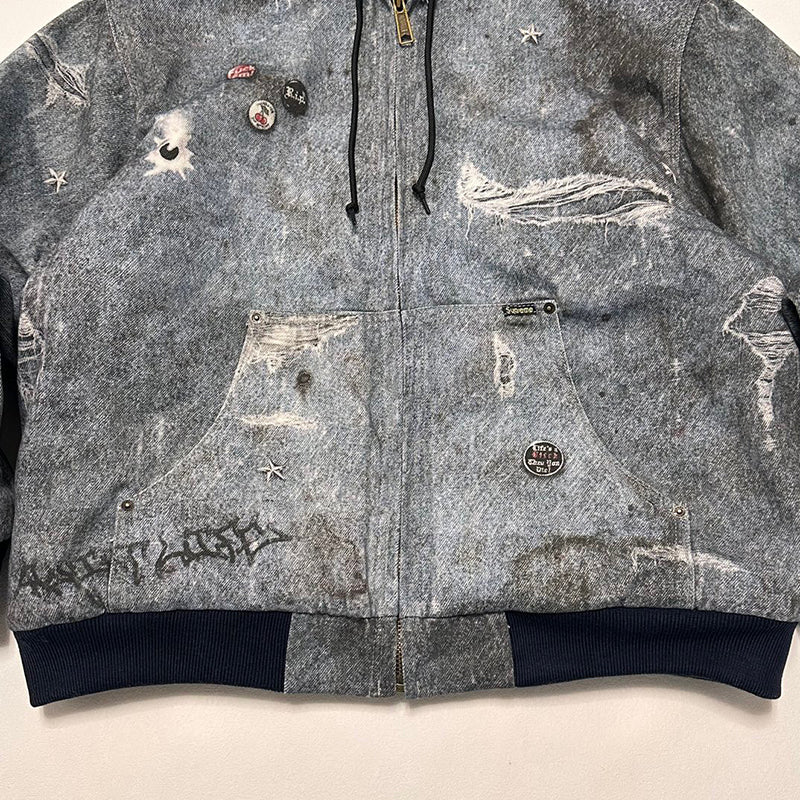 Supreme HJR Trompe L'oeil Hooded Work Jacket Blue
