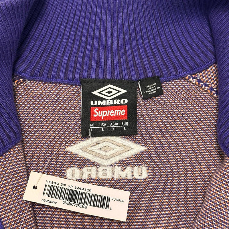 Supreme Umbro Zip Up Sweater Purple