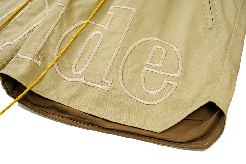 RHUDE Embroidered Twill Logo Short Beige