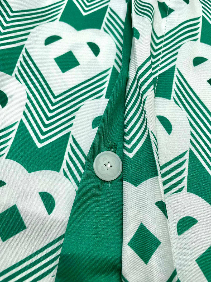 CASABLANCA Heart Monogram Sport Silk Set Shirt+Short