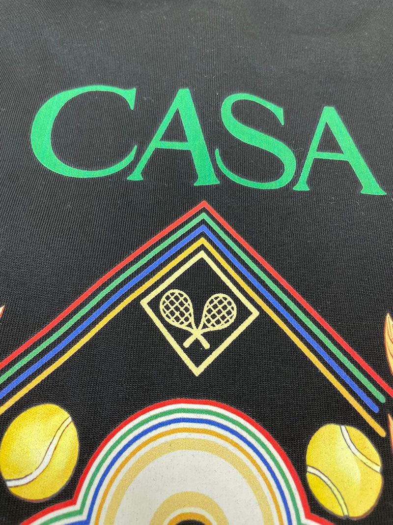 CASABLANCA Championship Diamond T-shirt Black
