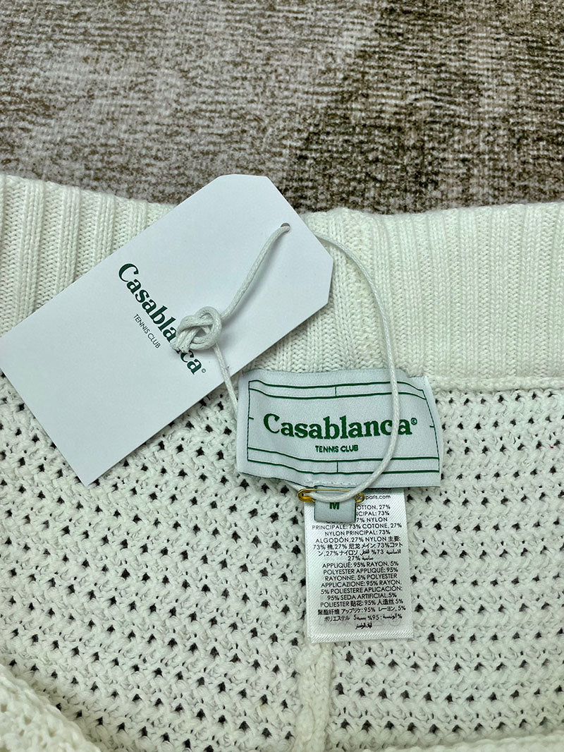 CASABLANCA Faux Crochet Set Shirt+Short White/Yellow