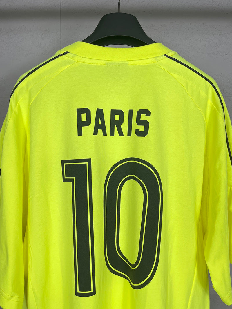 Balenciaga Men's oversized yellow Paris soccer t-shirt