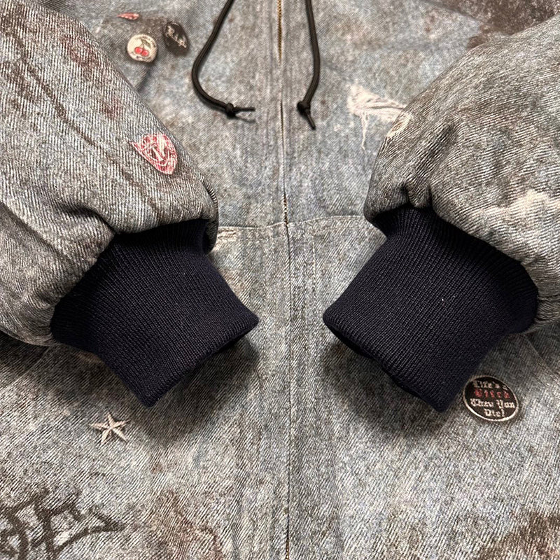 Supreme HJR Trompe L'oeil Hooded Work Jacket Blue