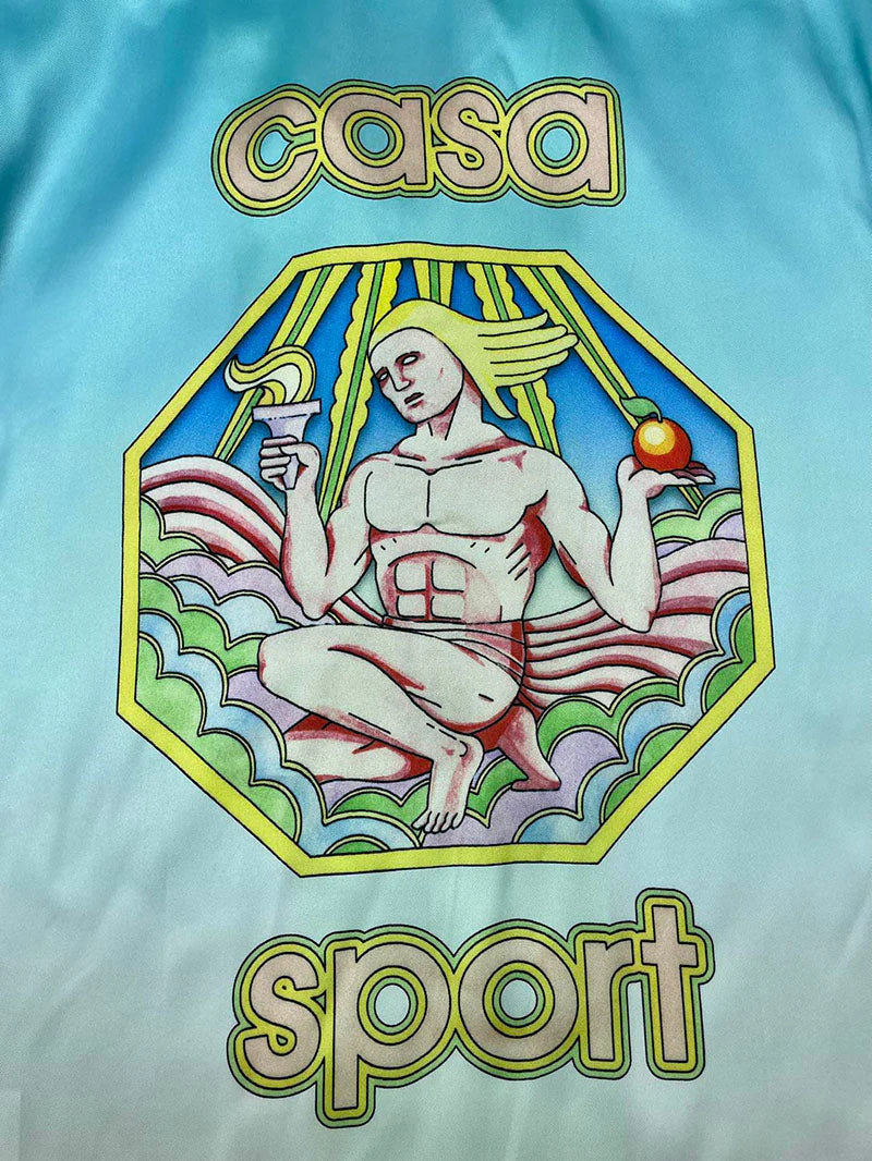 CASABLANCA Cuban Collar Silk Sleeve Casa Sport Set Shirt+Short