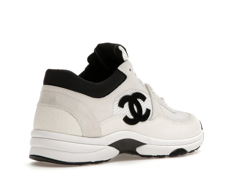 Chanel Low Top Trainer Suede White Black