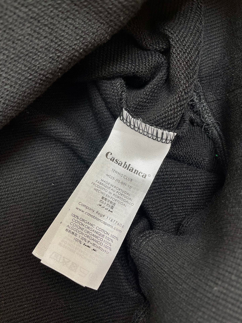 Casablanca Embroidered CC Patch Hoodie Black