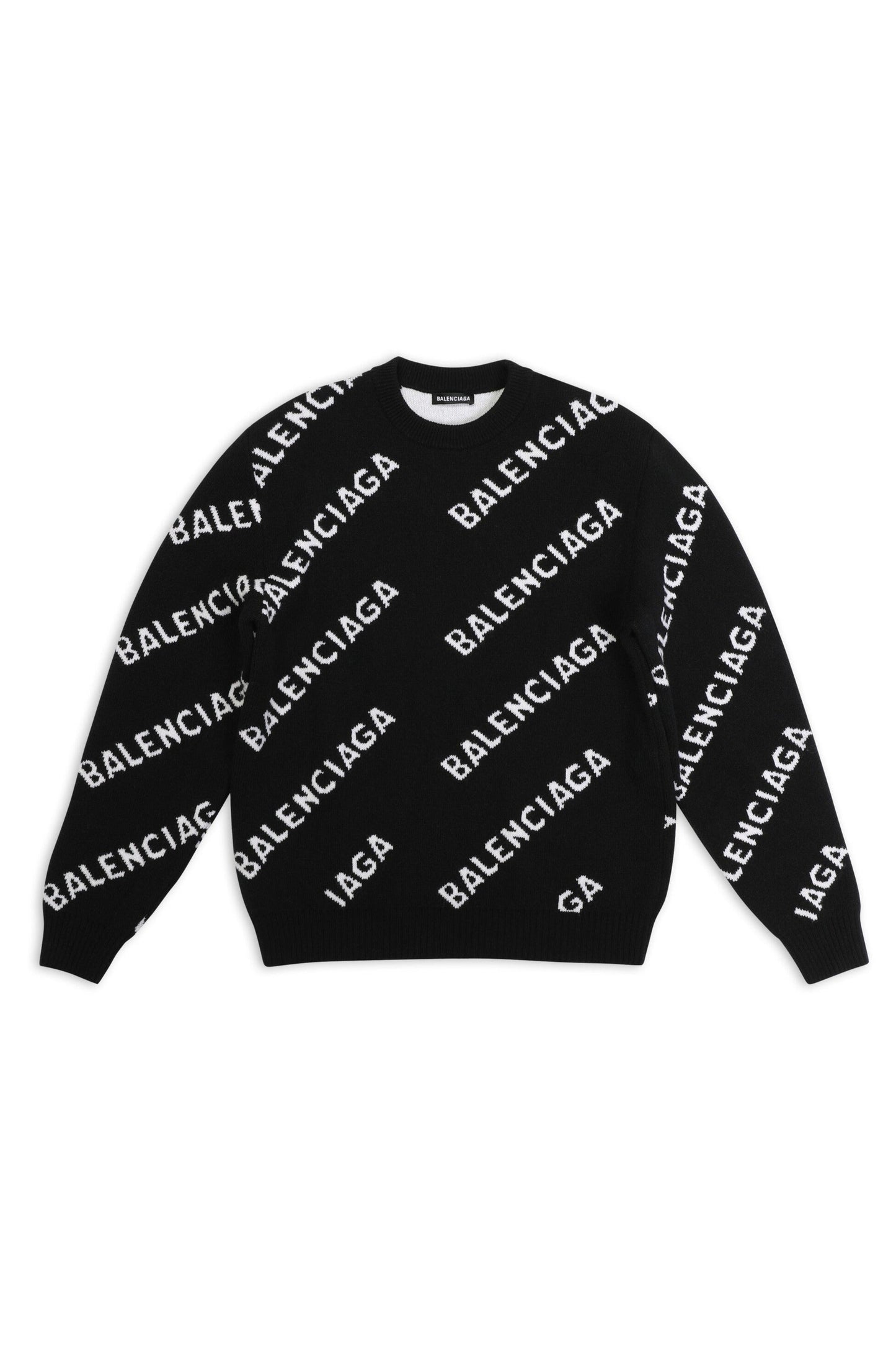 Balenciaga Logo Knit Hoodie Crewneck