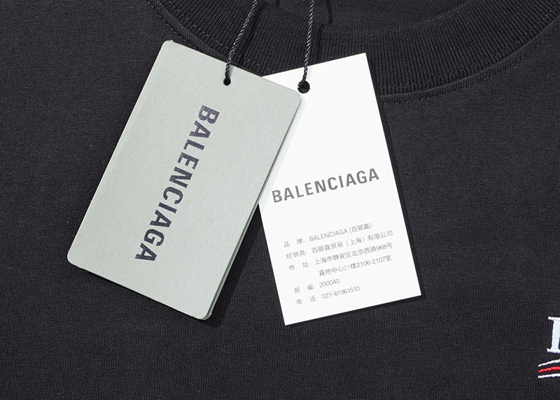 Balenciaga Embroidery Logo T-shirt Black