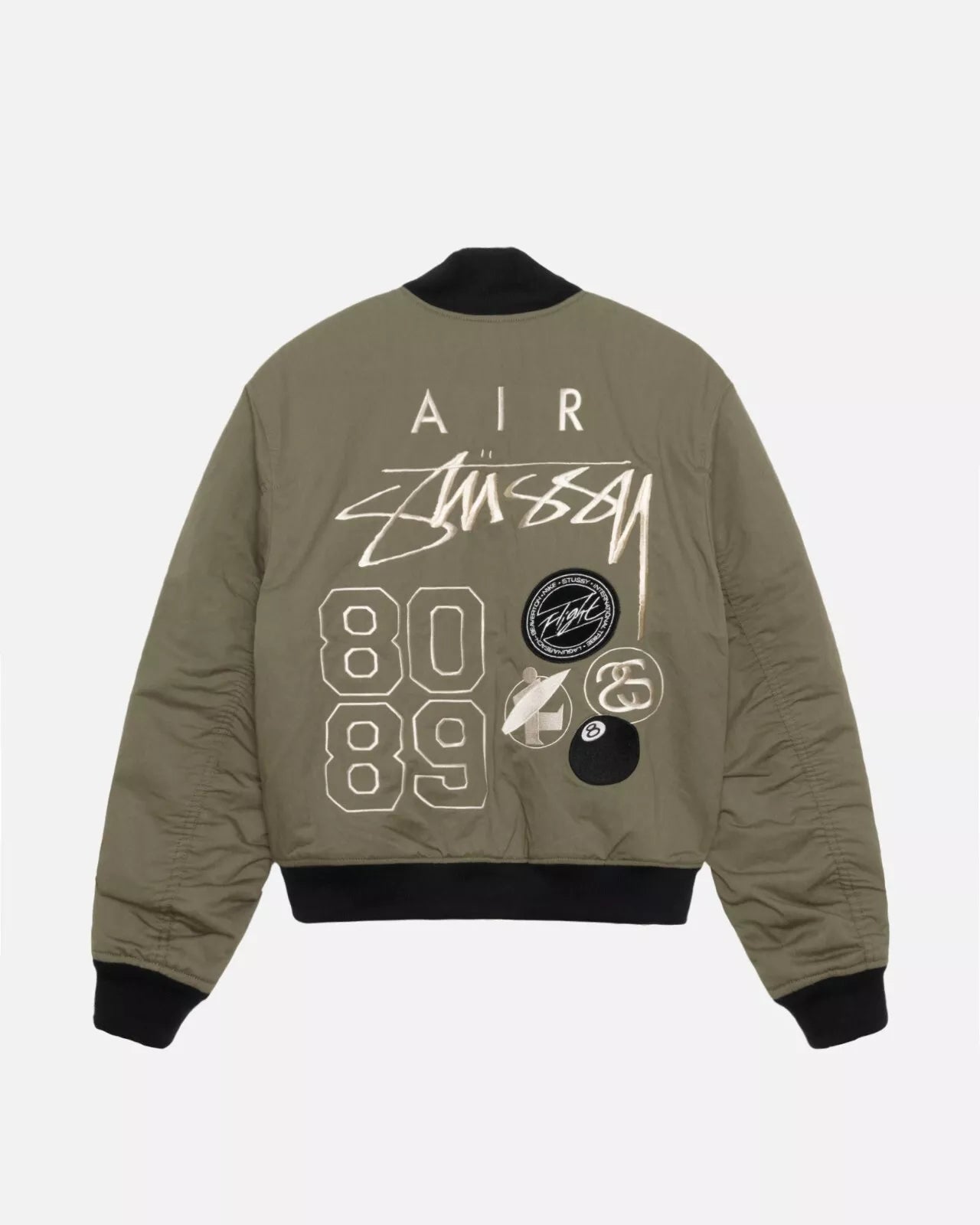 Stussy x Nike Reversible Varsity Jacket (Asia Sizing) Medium Olive Bright Mandarin