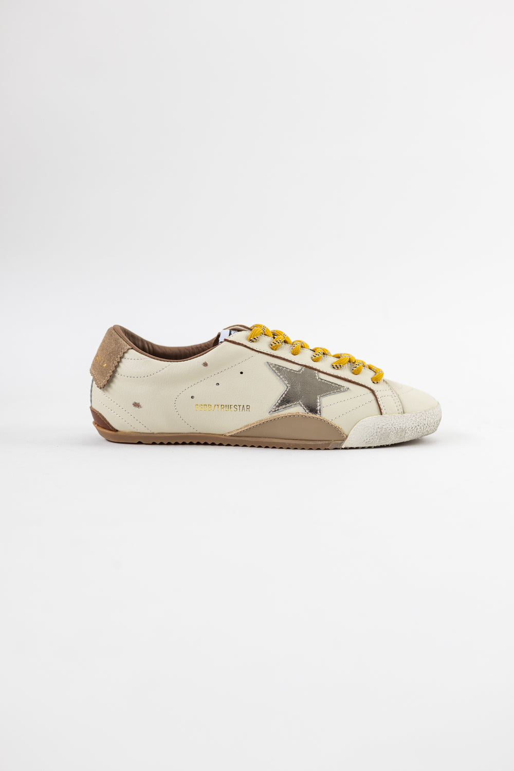 Golden Goose True Star White nappa leather gold star beige suede