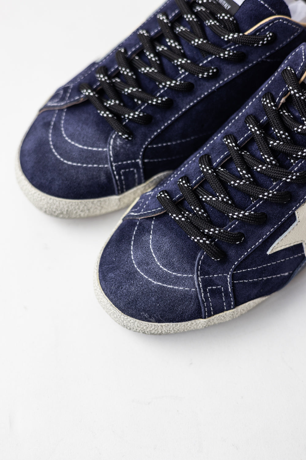 Golden Goose True-Star in dark blue suede with white nappa leather star and heel tab
