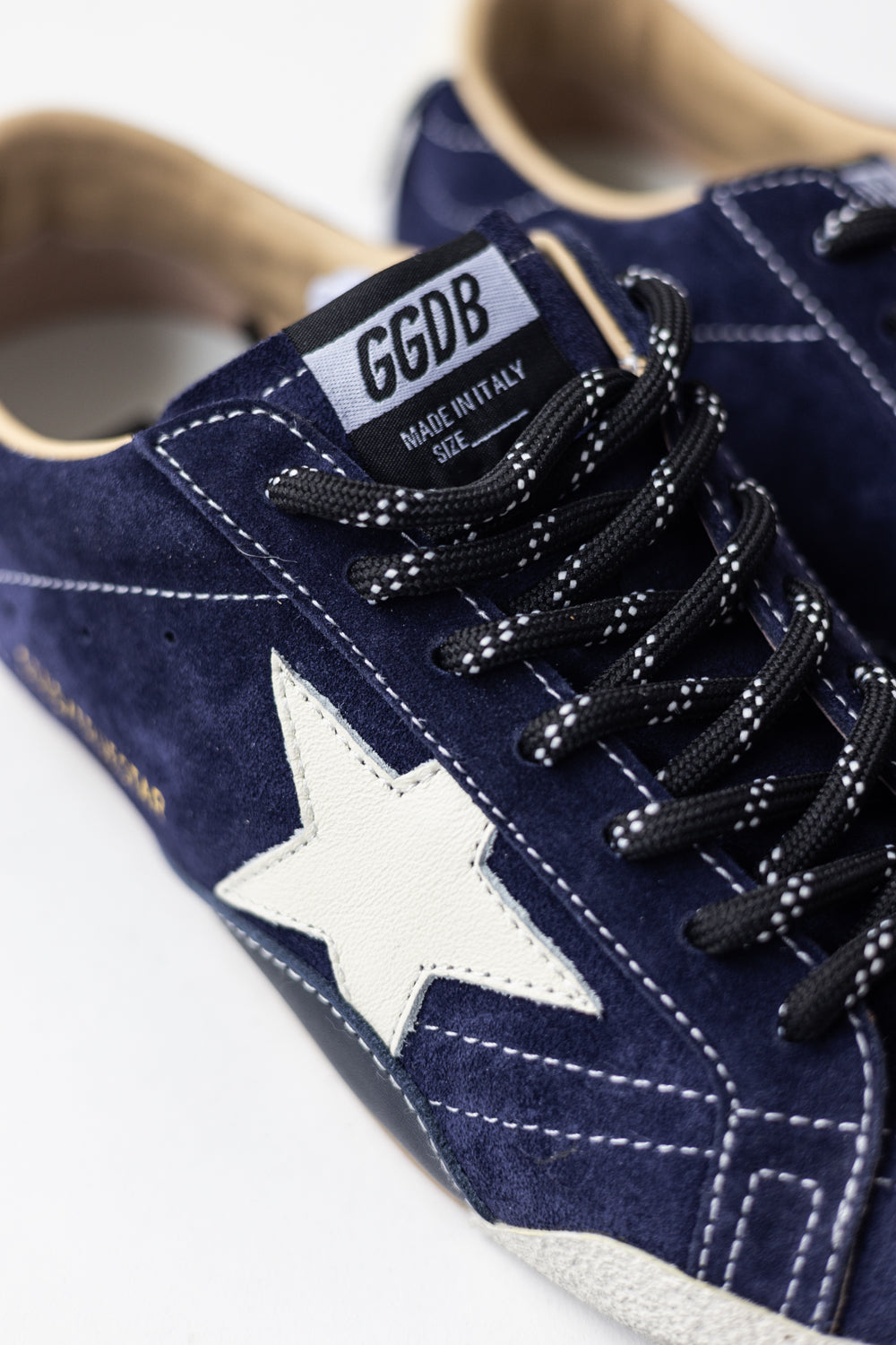 Golden Goose True-Star in dark blue suede with white nappa leather star and heel tab