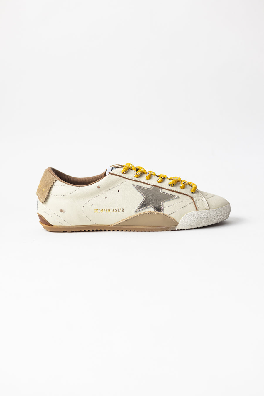 Golden Goose True Star White nappa leather gold star beige suede