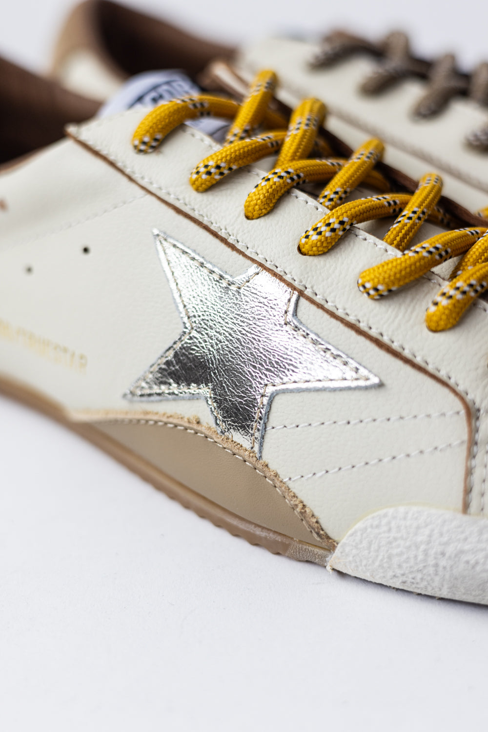 Golden Goose True Star White nappa leather gold star beige suede