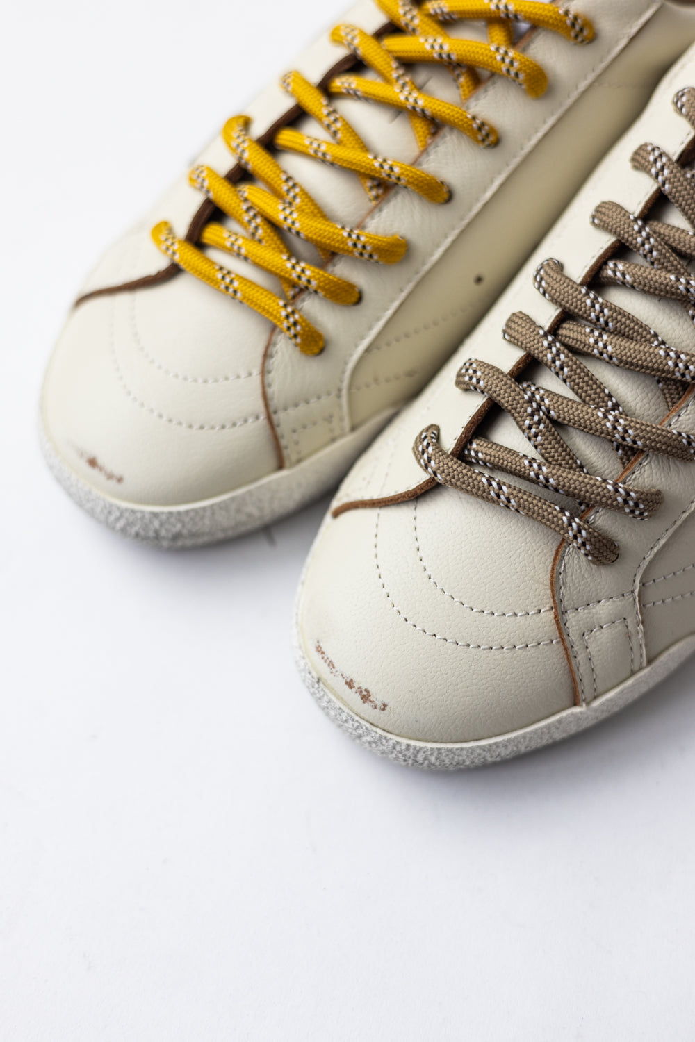Golden Goose True Star White nappa leather gold star beige suede