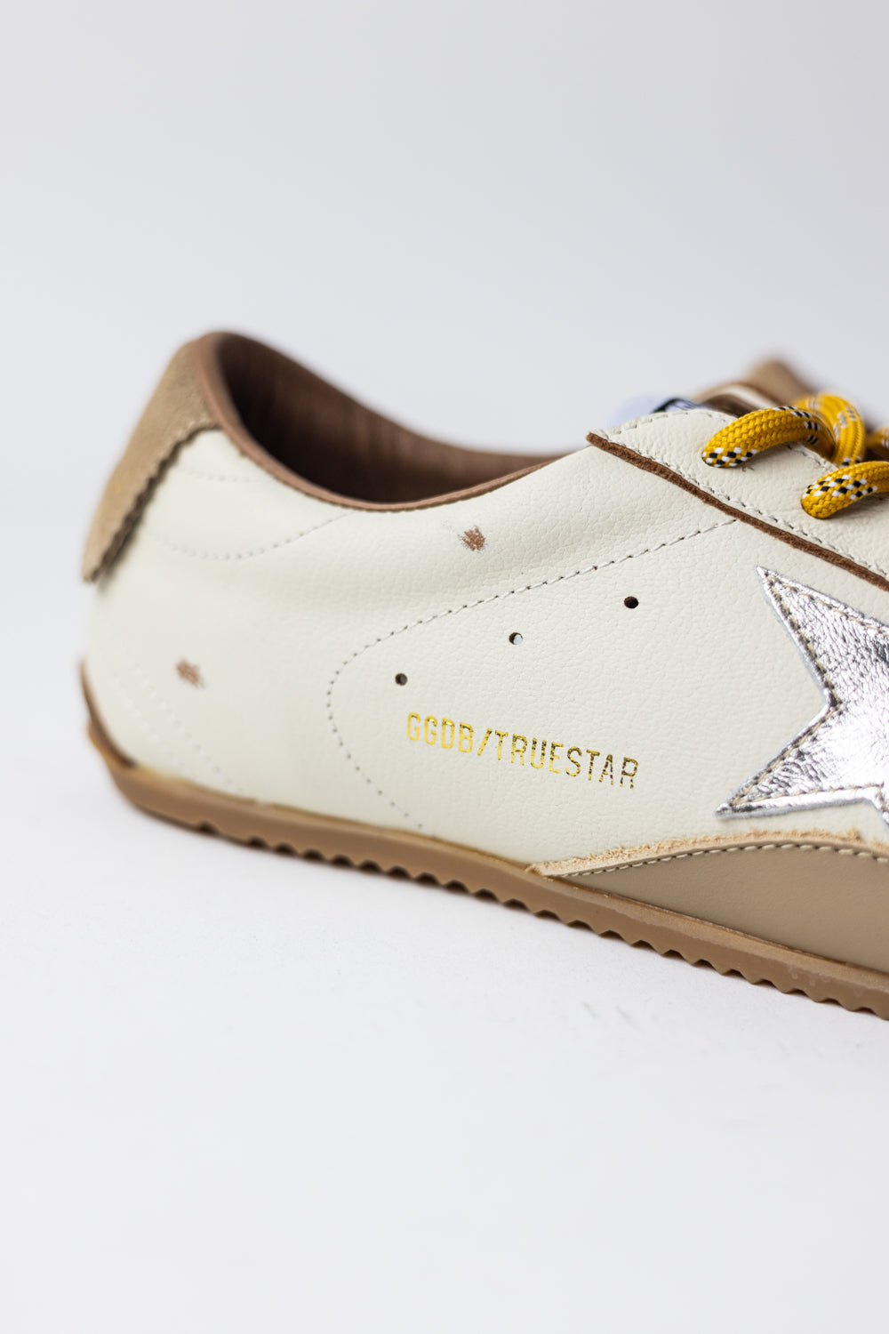 Golden Goose True Star White nappa leather gold star beige suede