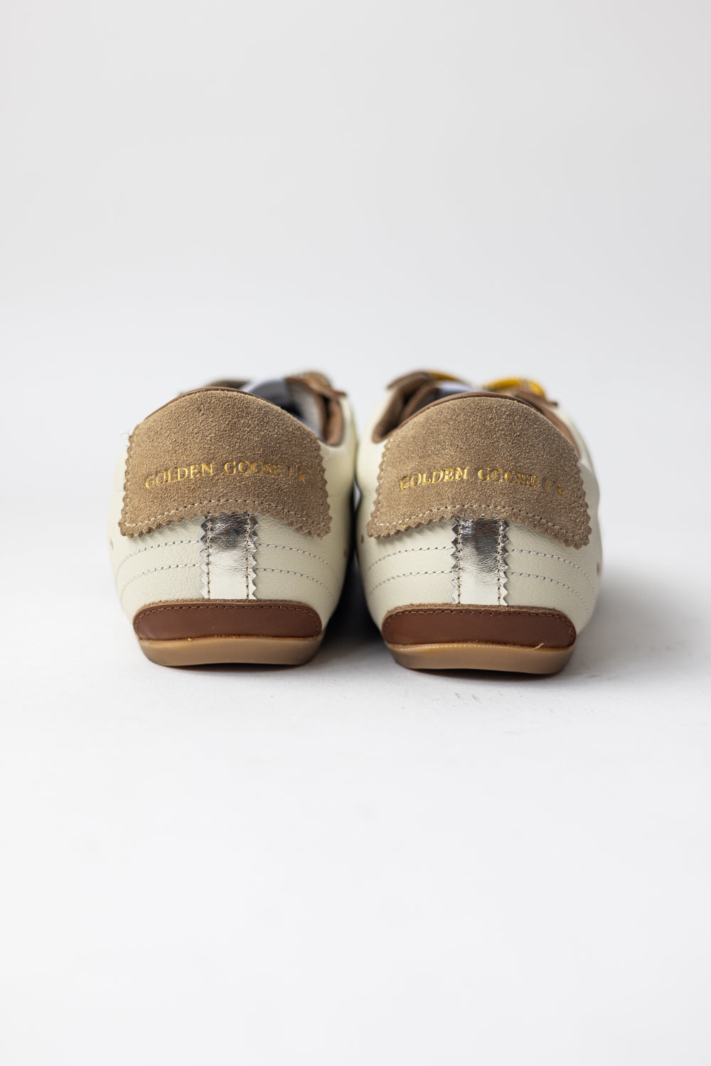 Golden Goose True Star White nappa leather gold star beige suede