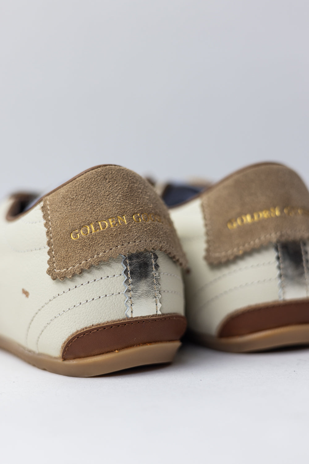 Golden Goose True Star White nappa leather gold star beige suede