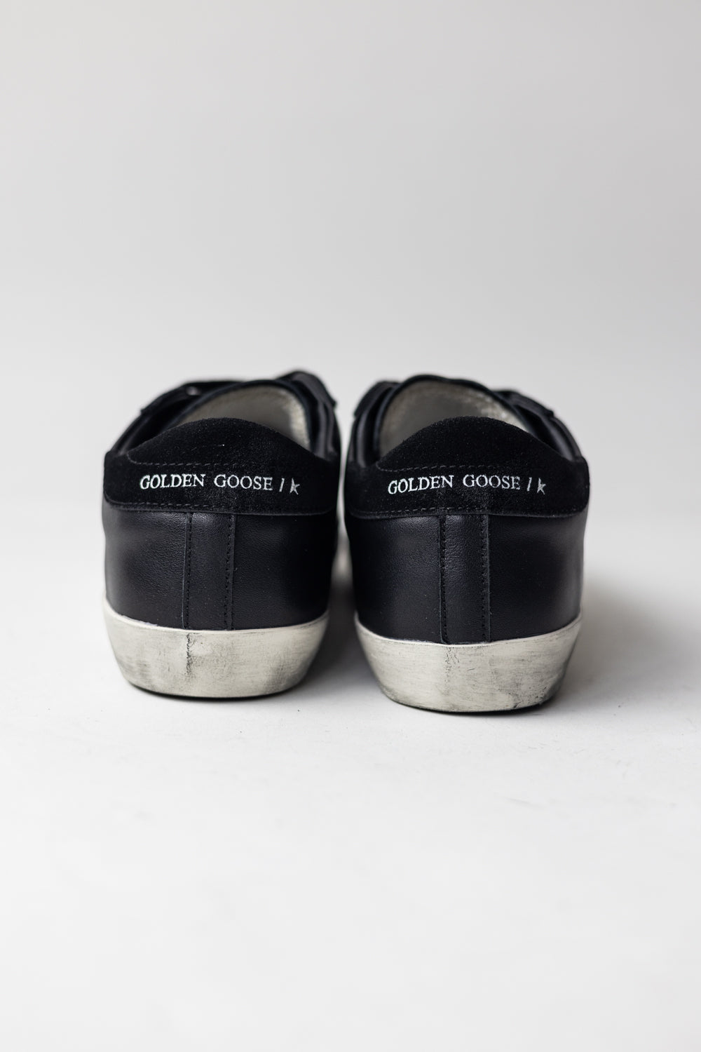 Golden Goose Super-Star in black nappa with black suede star and heel tab