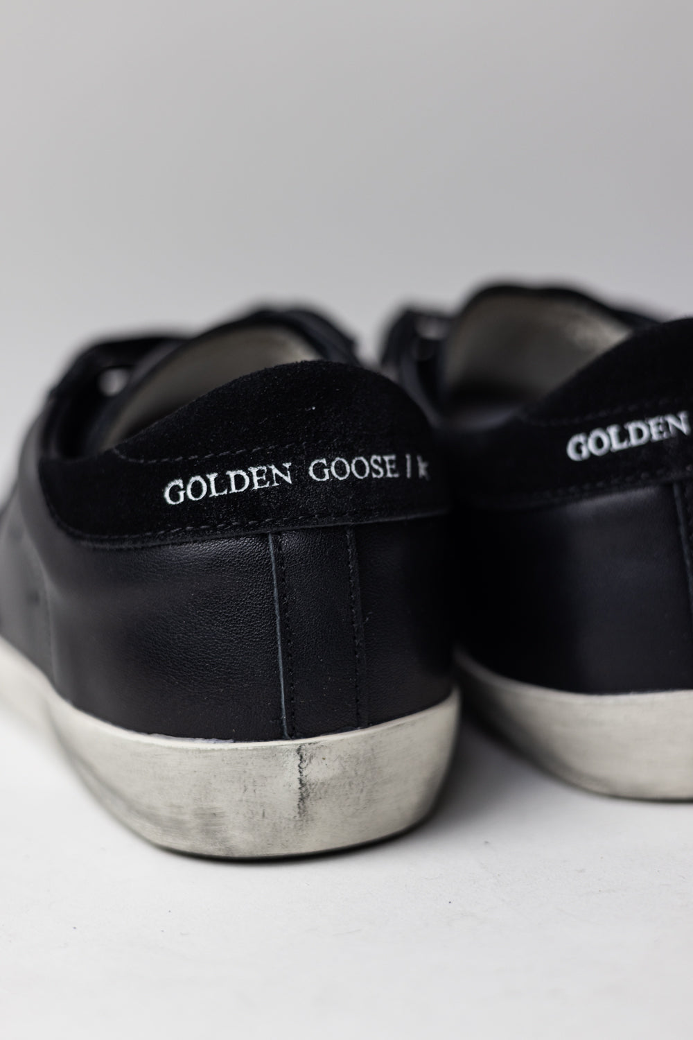 Golden Goose Super-Star in black nappa with black suede star and heel tab
