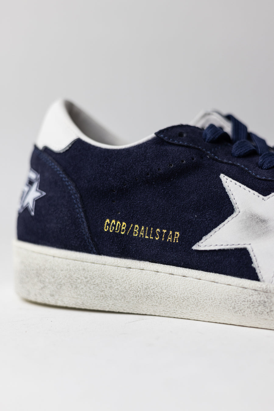 Golden Goose Ball Star in dark blue suede with leather star and heel tab