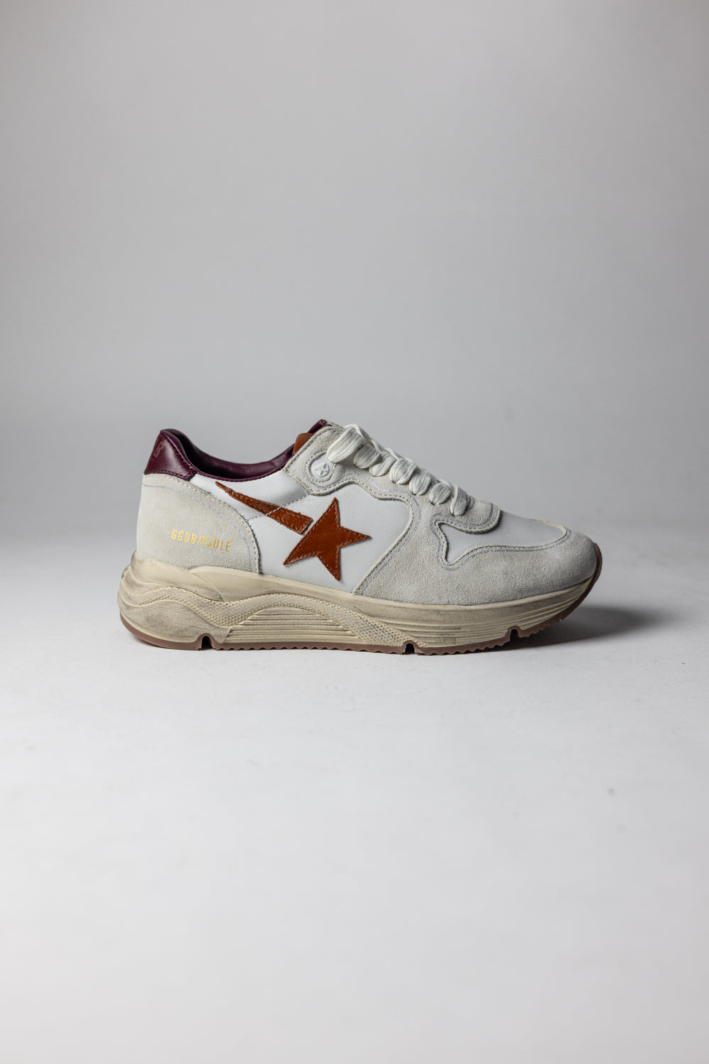 Golden Goose Running Sole with Star and Red Print Leather Heel