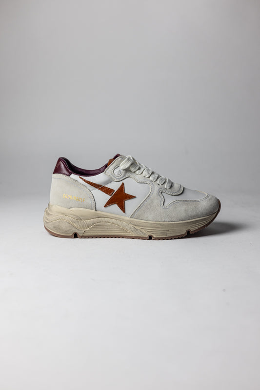 Golden Goose Running Sole with Star and Red Print Leather Heel