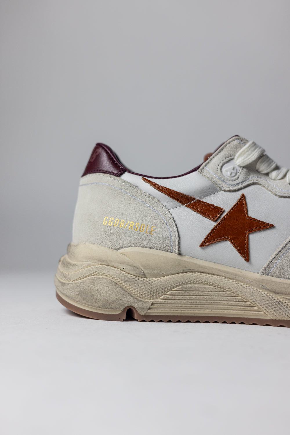 Golden Goose Running Sole with Star and Red Print Leather Heel