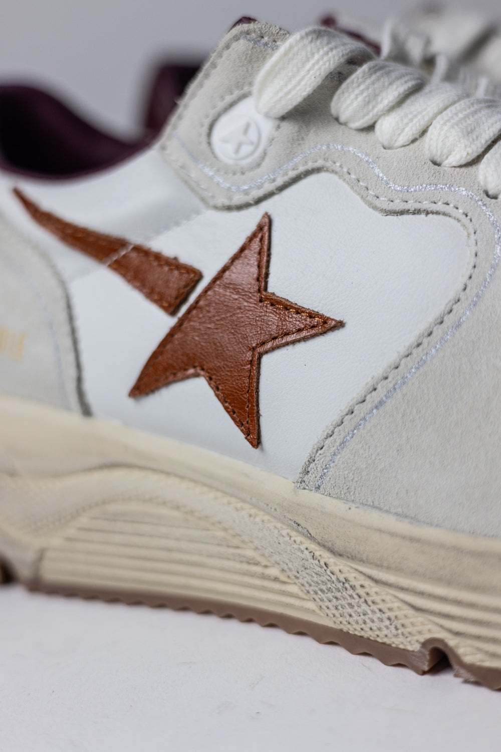 Golden Goose Running Sole with Star and Red Print Leather Heel