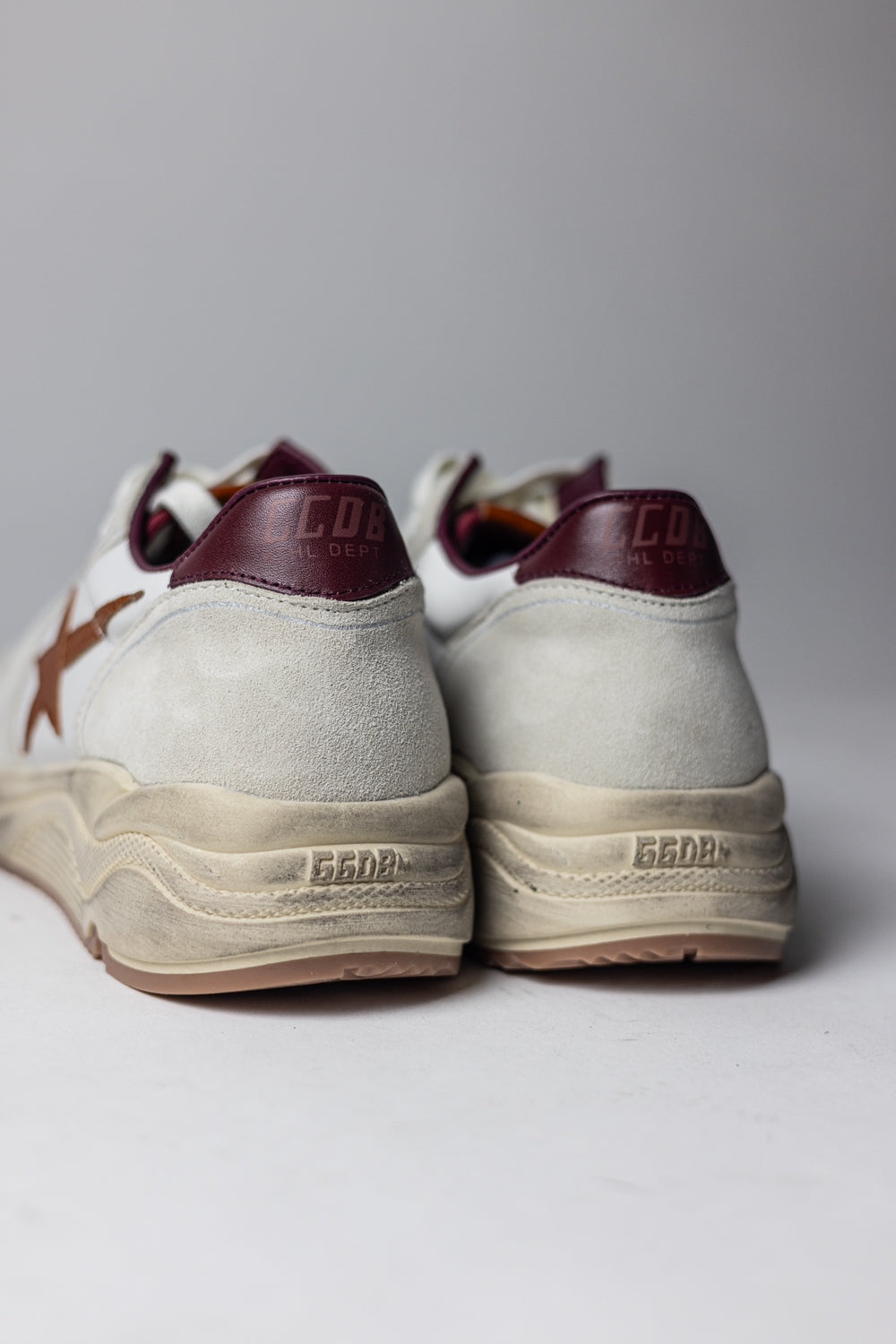 Golden Goose Running Sole with Star and Red Print Leather Heel