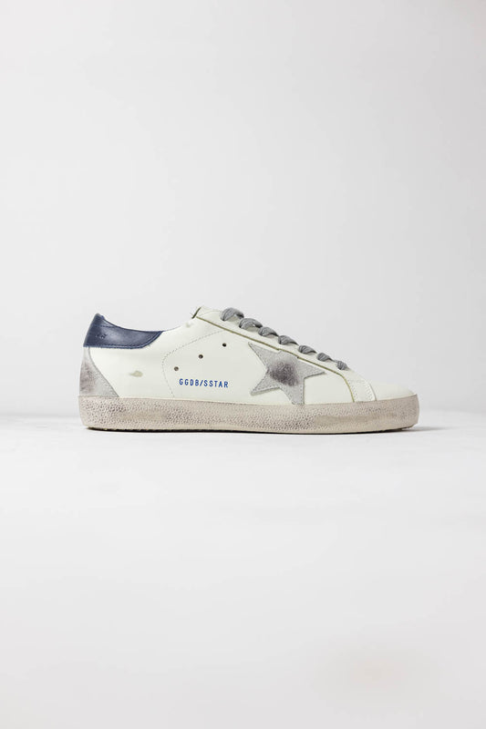 Golden Goose Super-Star with suede star and blue heel tab