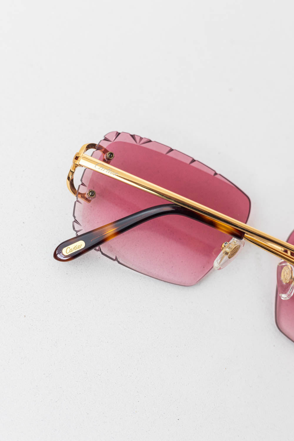 CARTIER Big C Sunglasses / Cherry Red-Gold