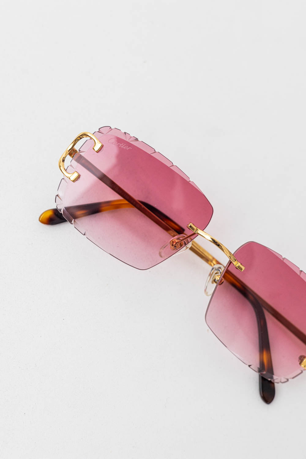 CARTIER Big C Sunglasses / Cherry Red-Gold