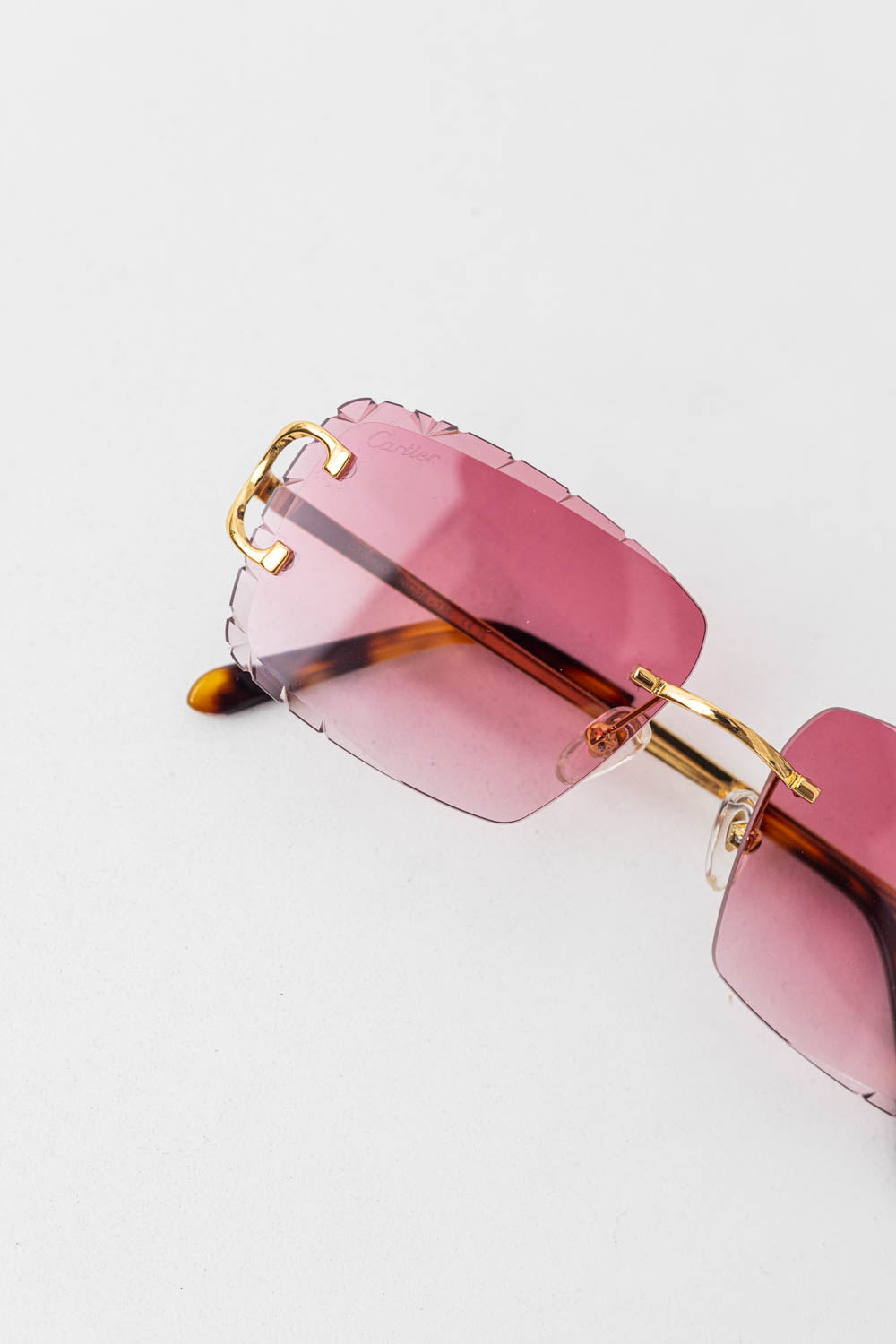 CARTIER Big C Sunglasses / Cherry Red-Gold