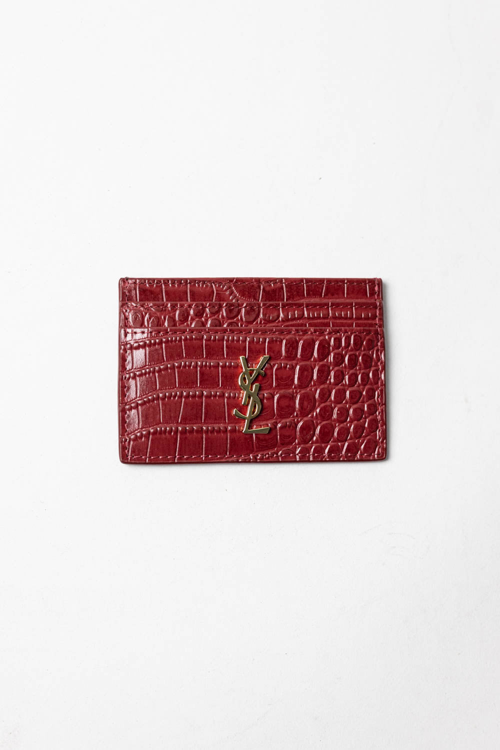 Saint Laurent - Cardholder Red Croco Nikki