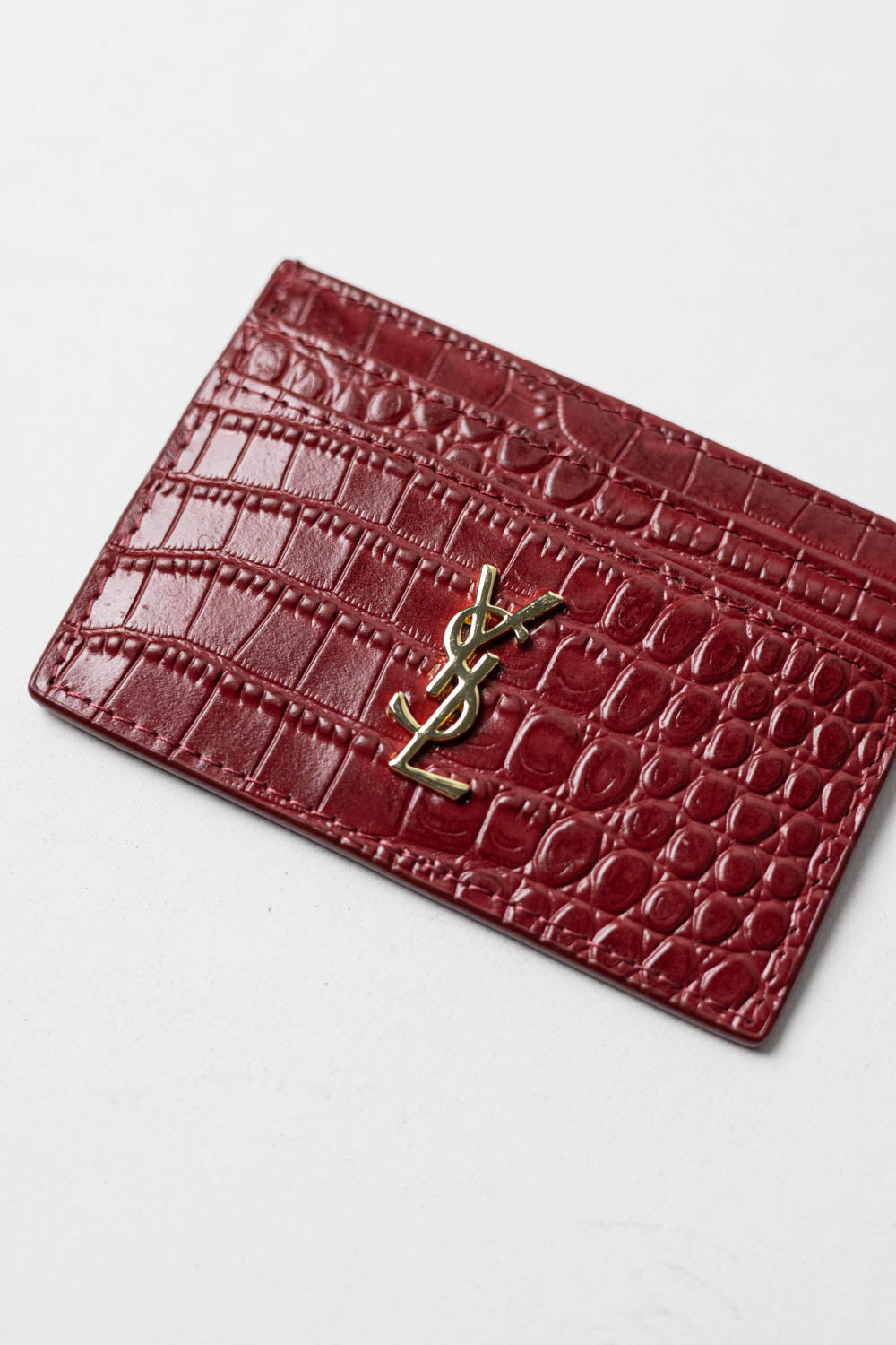 Saint Laurent - Cardholder Red Croco Nikki