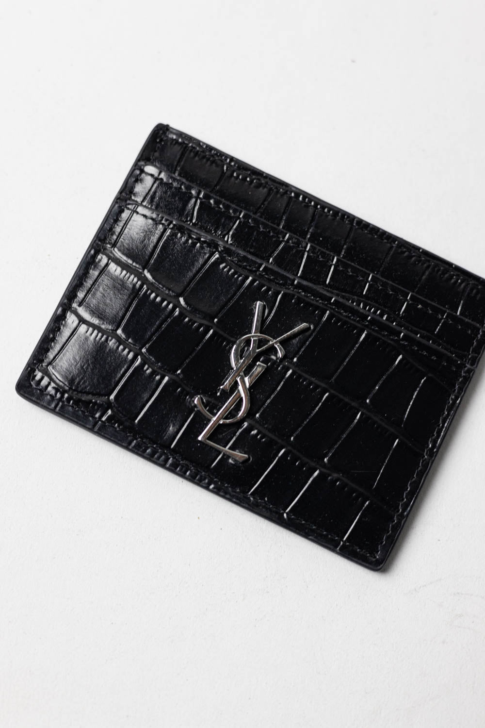 Saint Laurent - Cardholder Black/Silver Croco